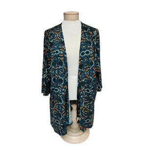 Lularoe Lindsey Sweater Green Blue Black Size M Nwt